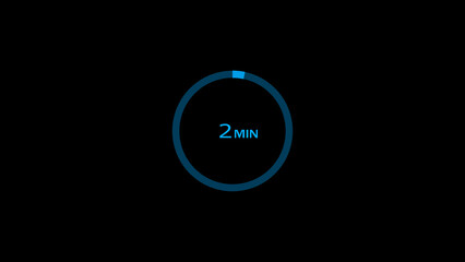 2 minutes timer clock icon concept illustration background 4k.