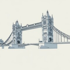 Obraz premium Tower bridge in london, a famous landmark, isolated on white background