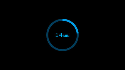 14 minutes timer clock icon concept illustration background 4k.