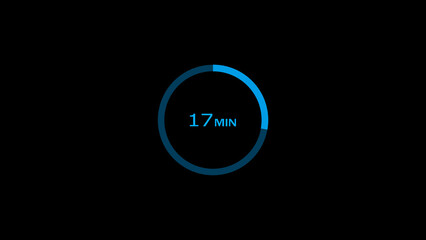 17 minutes timer clock icon concept illustration background 4k.