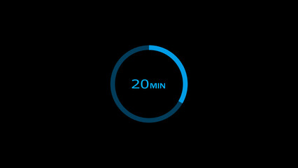 20 minutes timer clock icon concept illustration background 4k.