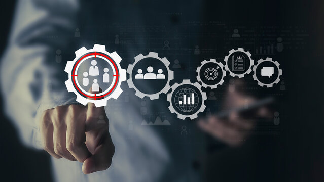 Human Resources Recruitment Team Employee Management Business Concepts Global Structured Relationship Management Recruitment Concepts