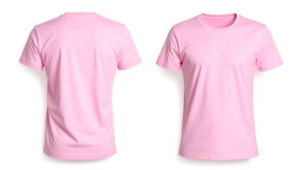 Pink t-shirt mockup for branding, product display, advertising, and marketing. T-shirt template, catalog, apparel model, clothing design