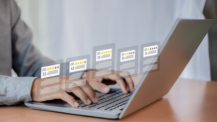 Smiling face icon to show satisfaction with service. Rate the impression of customer service concept and satisfaction.