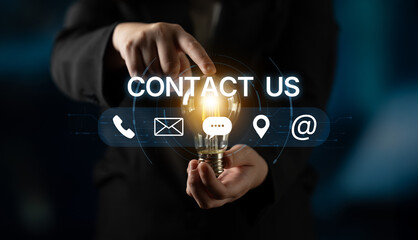 A set of communication methods for customer service. Includes contact information for phone, email, chat, and physical address for user support and inquiries. Fermion