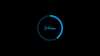 24 minutes timer clock icon concept illustration background 4k.
