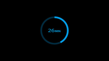 26 minutes timer clock icon concept illustration background 4k.