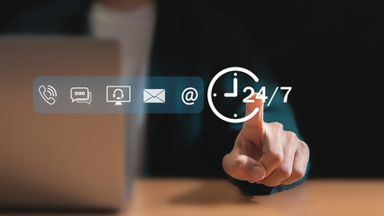 The concept of non-stop service or customer contact, working 24 hours a day, every day to provide continuous service at all times without holidays.	