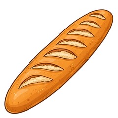 White background with a freshly baked loaf of bread.