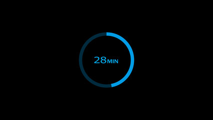 28 minutes timer clock icon concept illustration background 4k.