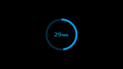 29 minutes timer clock icon concept illustration background 4k.