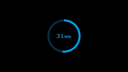 31 minutes timer clock icon concept illustration background 4k.