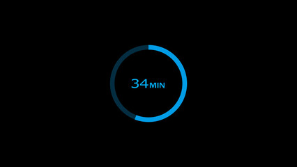 34 minutes timer clock icon concept illustration background 4k.