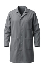 Flame-retardant, acid-resistant lab coat with snap-button closure.