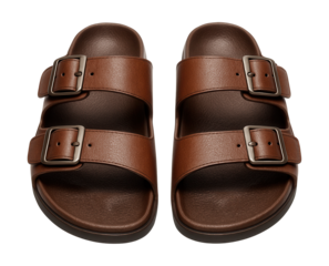 Durable leather sandals featuring adjustable straps and a puncture-resistant footbed.