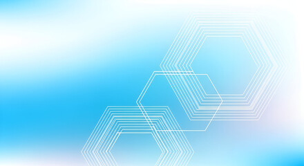Overlapping Hexagonal Grids on a Soft Blue Gradient Background