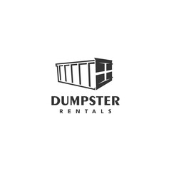 Dumpster logo vector template, logo icon for industrial dumpster.