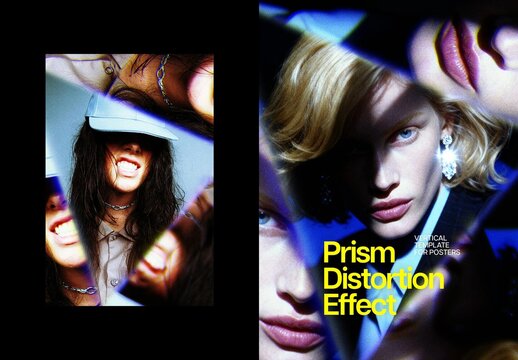 Triangle Prism Poster Photo Effect Mockup