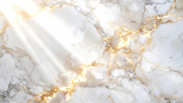 A luxurious marble texture showcases white and gold veining with subtle light streaks, resembling a stone surface