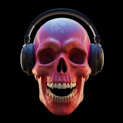 skull with headphones