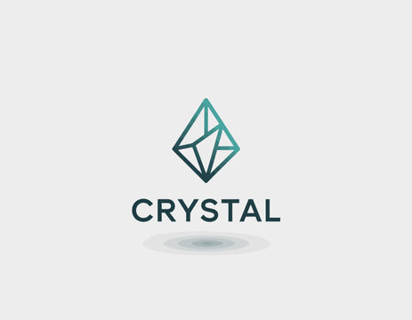 This logo design features a stylish crystal shape that symbolizes clarity and innovation, perfect for businesses related to technology, luxury, or personal branding.