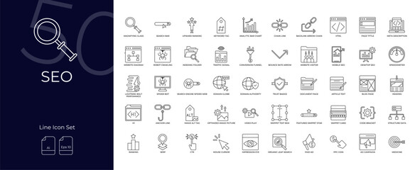 SEO Line Editable Icons set