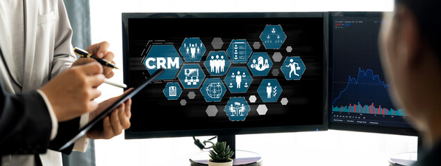 Customer relationship management system on brisk computer for CRM business and enterprise