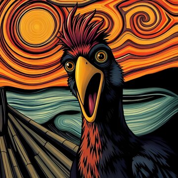 Pavo emocionado.
