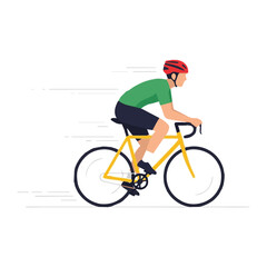 Fototapeta premium man riding a bike