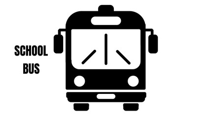 School bus icon simple glyph vector illustration isolated on white background for education and transportation projects