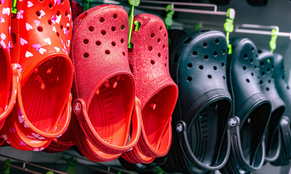 Crocs shoes displayed in a store in Pkuket, Thailand