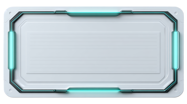 Futuristic cyber notepad with empty title space for digital interface and user interface design concepts