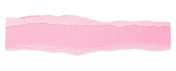 Pink torn paper edge frame isolated on transparent background for design element and decoration isolated on transparent background