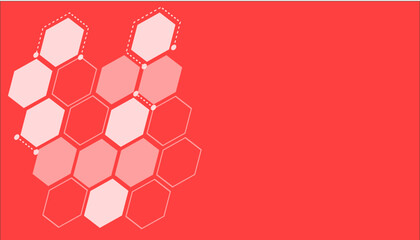 Abstract red background hexagon.