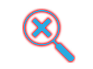 Wrong Cross Search Icon for Error Detection and Find Cancel Tool – PNG