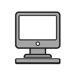 Retro computer monitor icon isolated on white background

