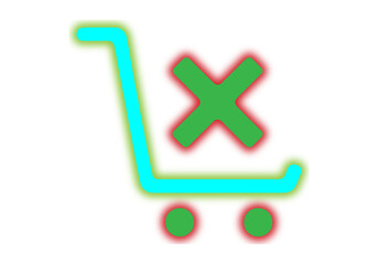 Shopping Trolley Cancel Icon for Order Rejection and Remove Product UI – PNG