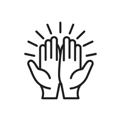 Obraz premium Two hands giving a high five isolated on white background