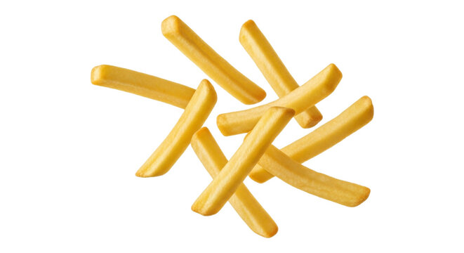 Heap of golden french fries isolated on transparent background tasty and crispy snack or side dish for fast food - Powered by Adobe