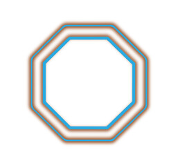 Octagon Shape Frame Icon for Stop Sign, Label Design and UI Border – PNG