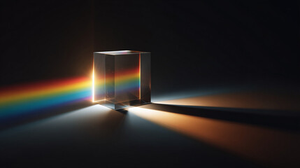 A prism refracts light into a spectrum of colors, showcasing the wonders of science