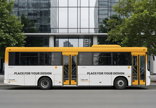 Bus on City Mockup