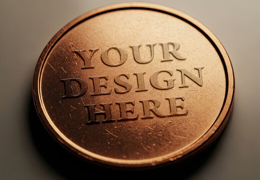Coin Own Design Logo Message Mockup
