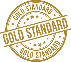 Gold standard seal vector graphic for premium quality product assurance and excellence guarantee design