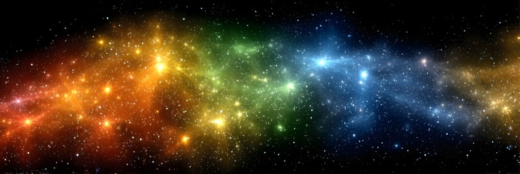 Colourful glow shine diagram set profile, multi, astronomy