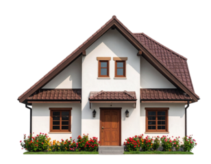 Cutout of an isolated single house with the transparent background png