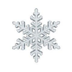 Sparkling geometric snowflake crystal isolated on black