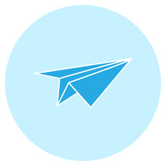 Paper Airplane on Blue Background