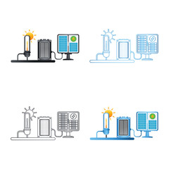Eco Renewable Solar Energy Power System Vector Illustration