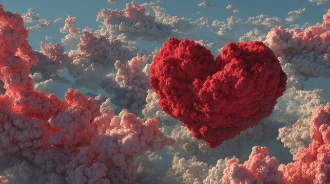 Spread Kindness. Red Heart Spraying Love and Emotion with Passionate Affection